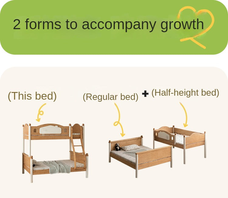 Rubber Solid Wood Children's Bunk Bed