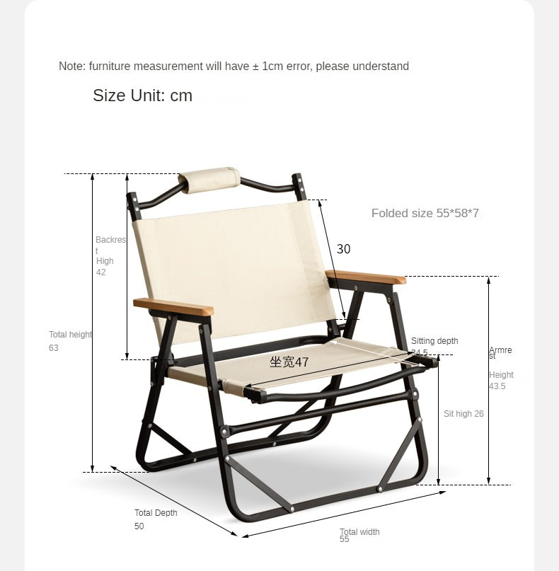 Aluminum alloy folding ultra-light portable outdoor Kermit chair