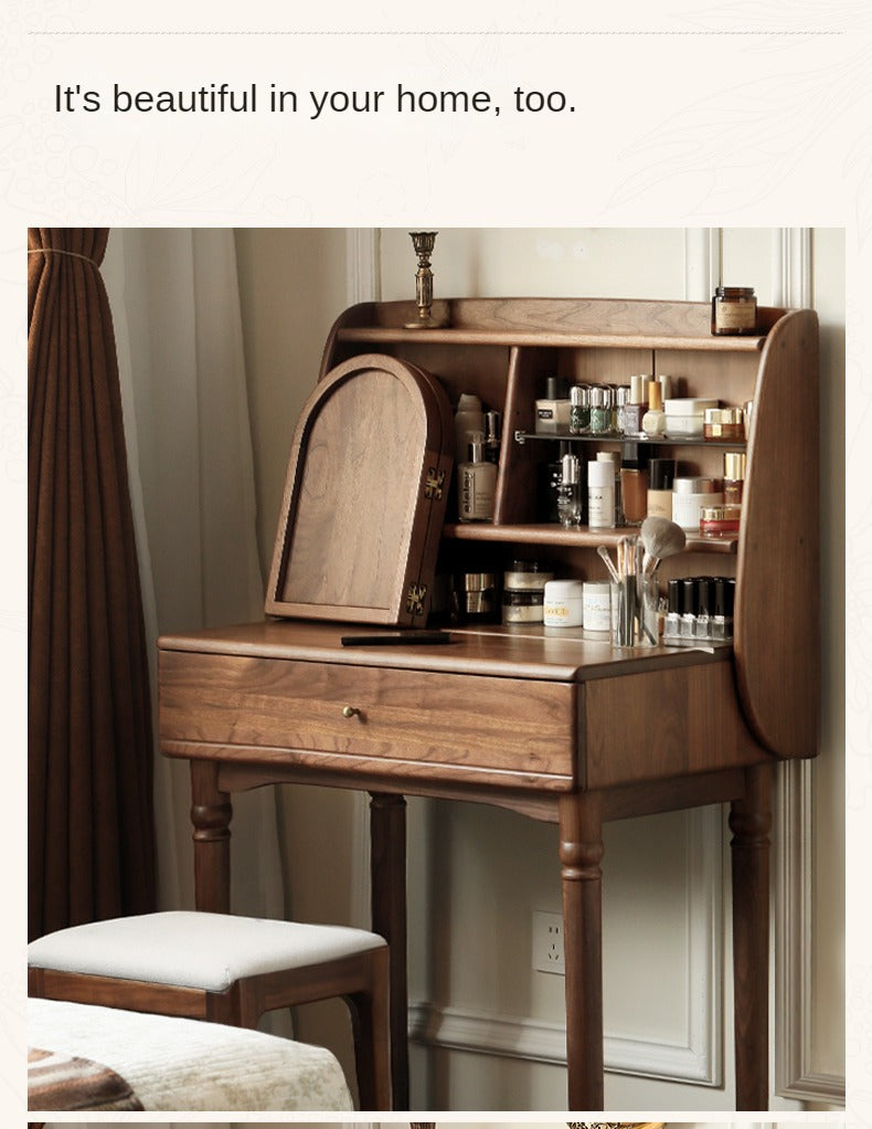 Black Walnut Solid Wood French Retro Dressing Table