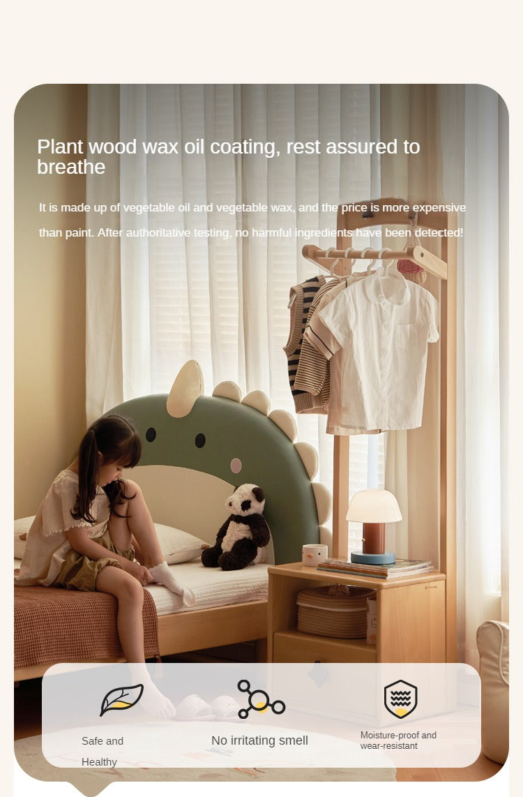 Beech solid wood children's clothes coat rack, bedside table-