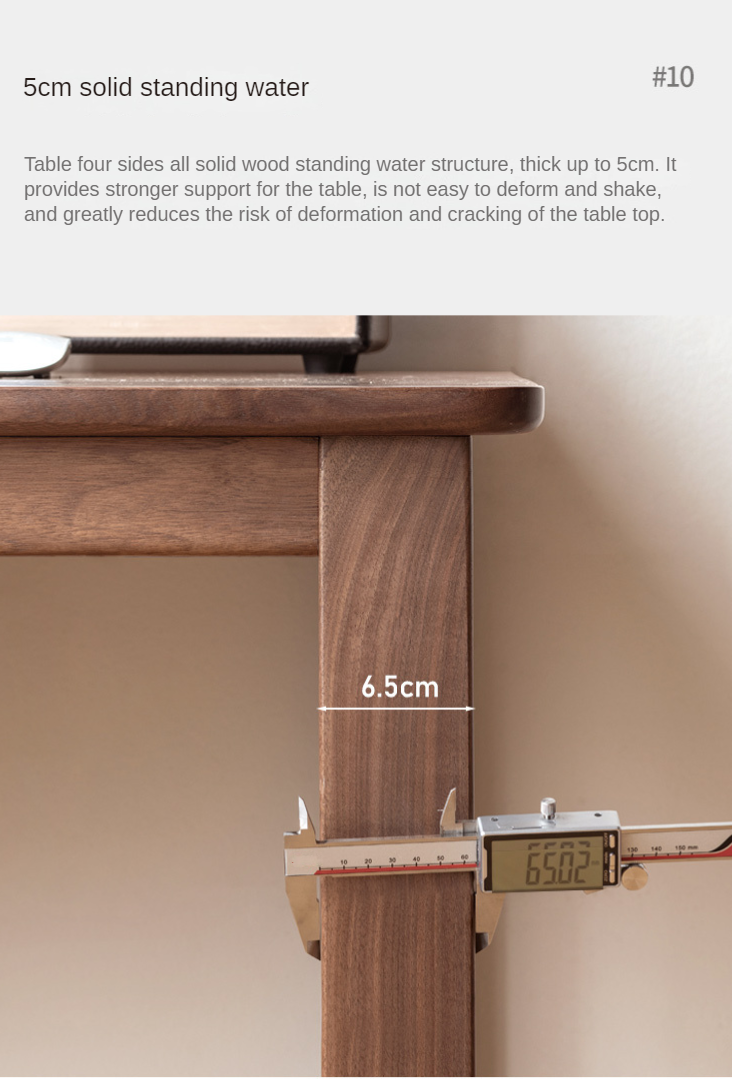 Black Walnut, Ash Solid Wood Desk Bookshelf