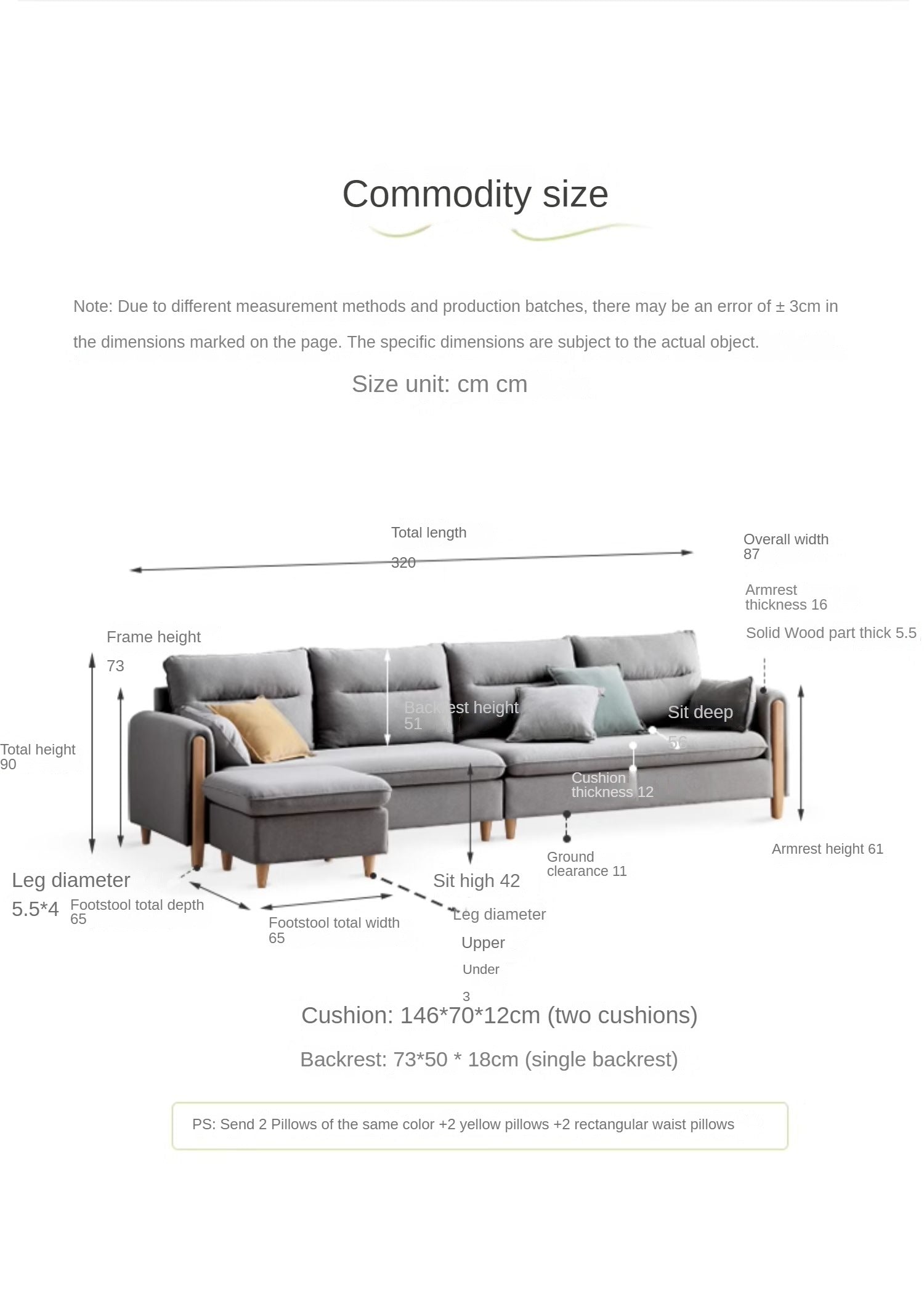 Luxury fabric sofa oak solid wood)