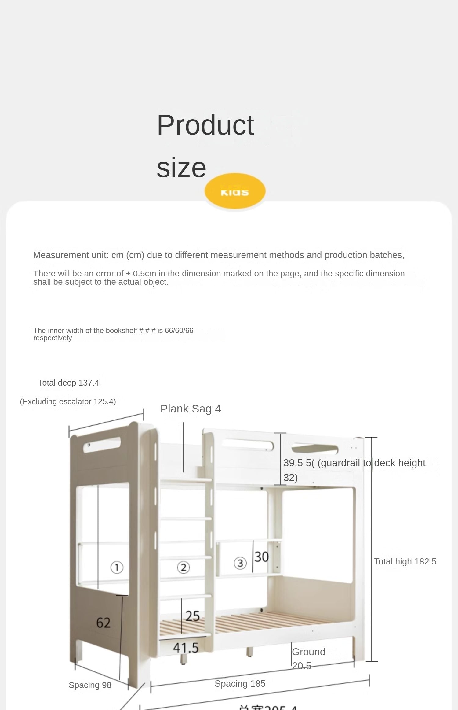 Poplar solid wood bunk bed cream style<