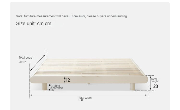 Poplar solid wood cream style Platform Bed<