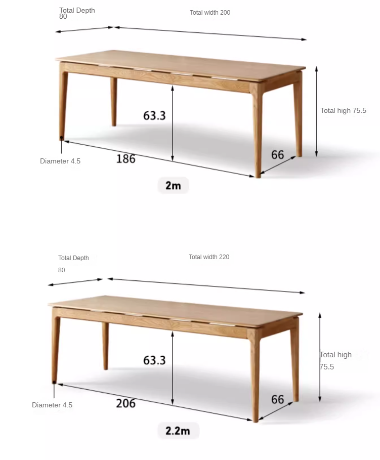 Ash Solid Wood Large Nordic Office Desk