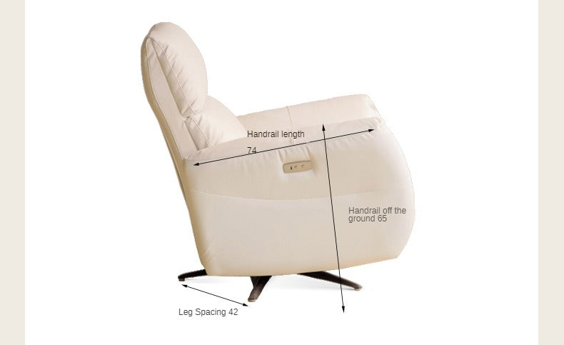 Leather electric cream style single chair