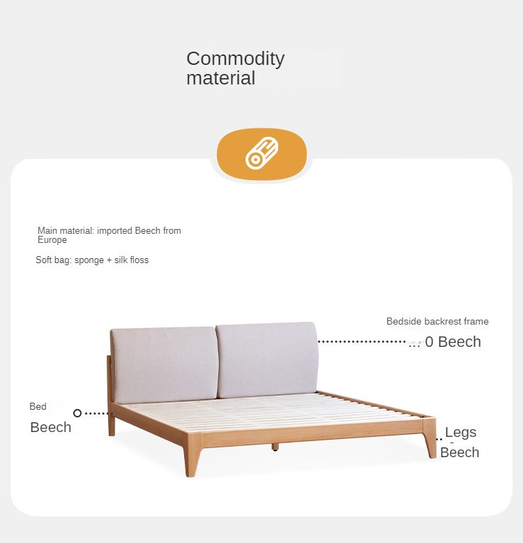 European Beech solid wood soft bed<