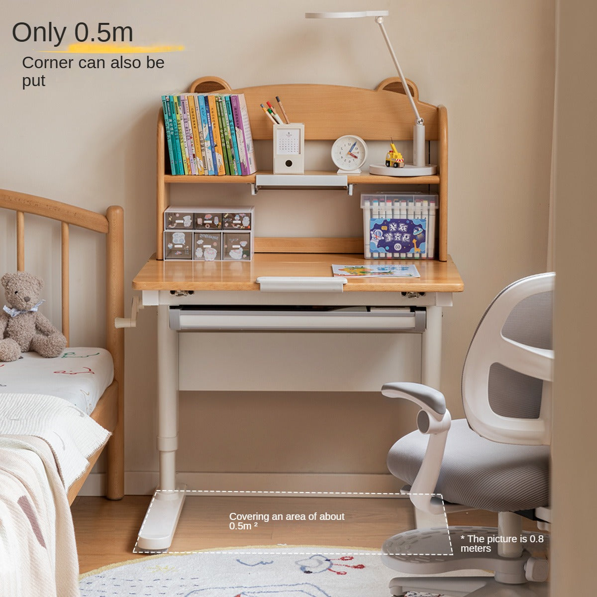 Beech Solid Wood children's Lifting Study Desk