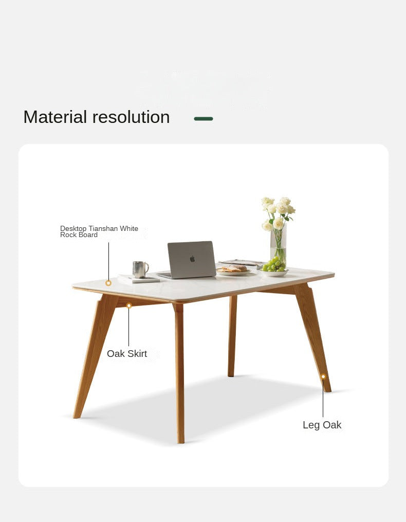 Oak Solid Wood Rock Modern Dining Table