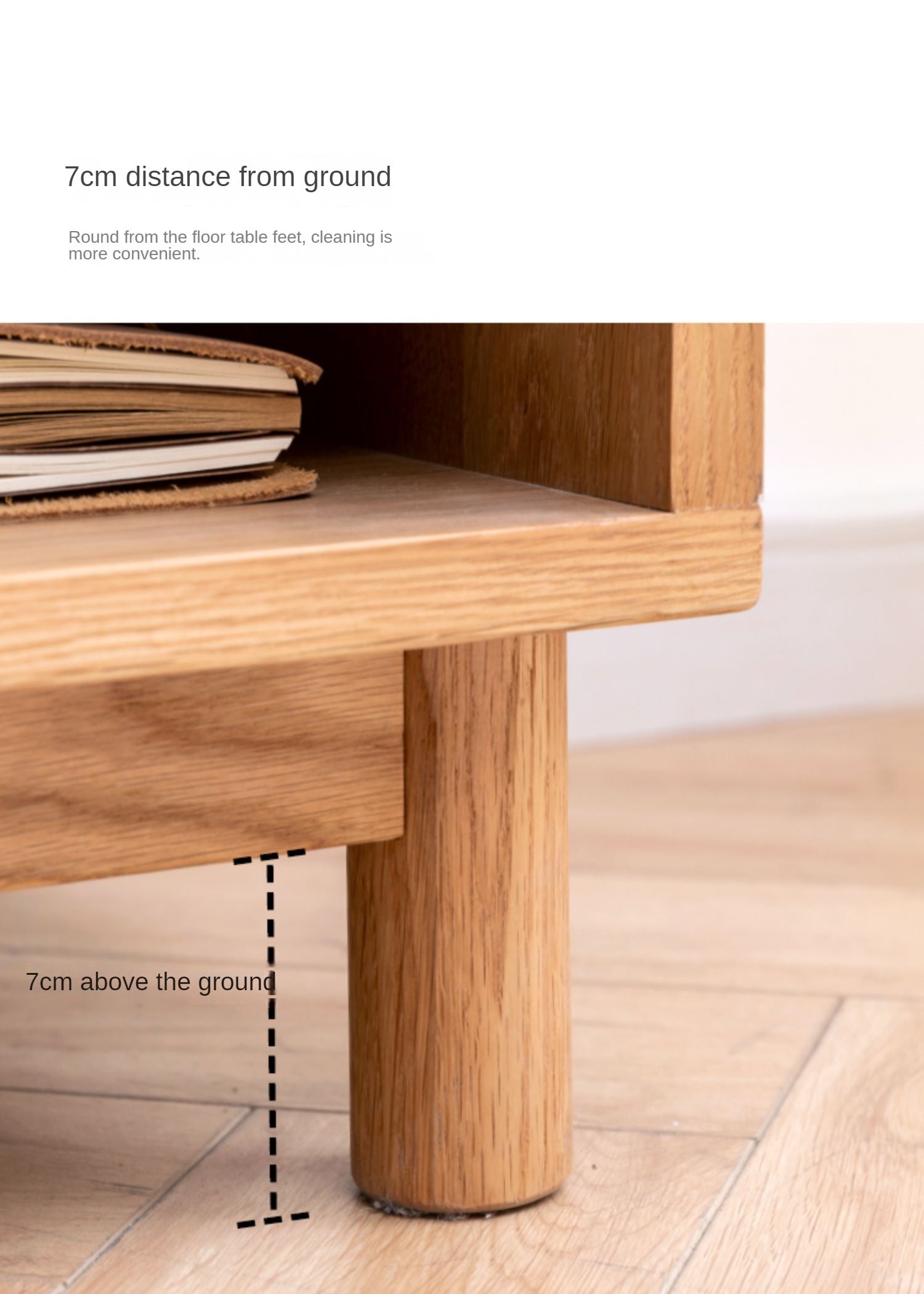 Oak Solid Wood Rattan magazines side cabinet"