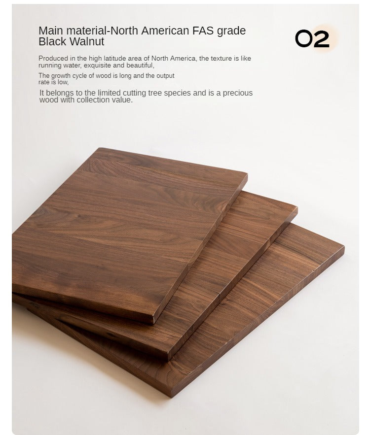 Black walnut solid wood capsule coffee table"