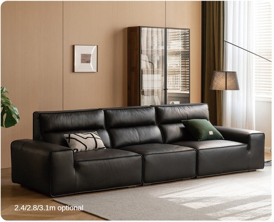 American cattle leather sofa black