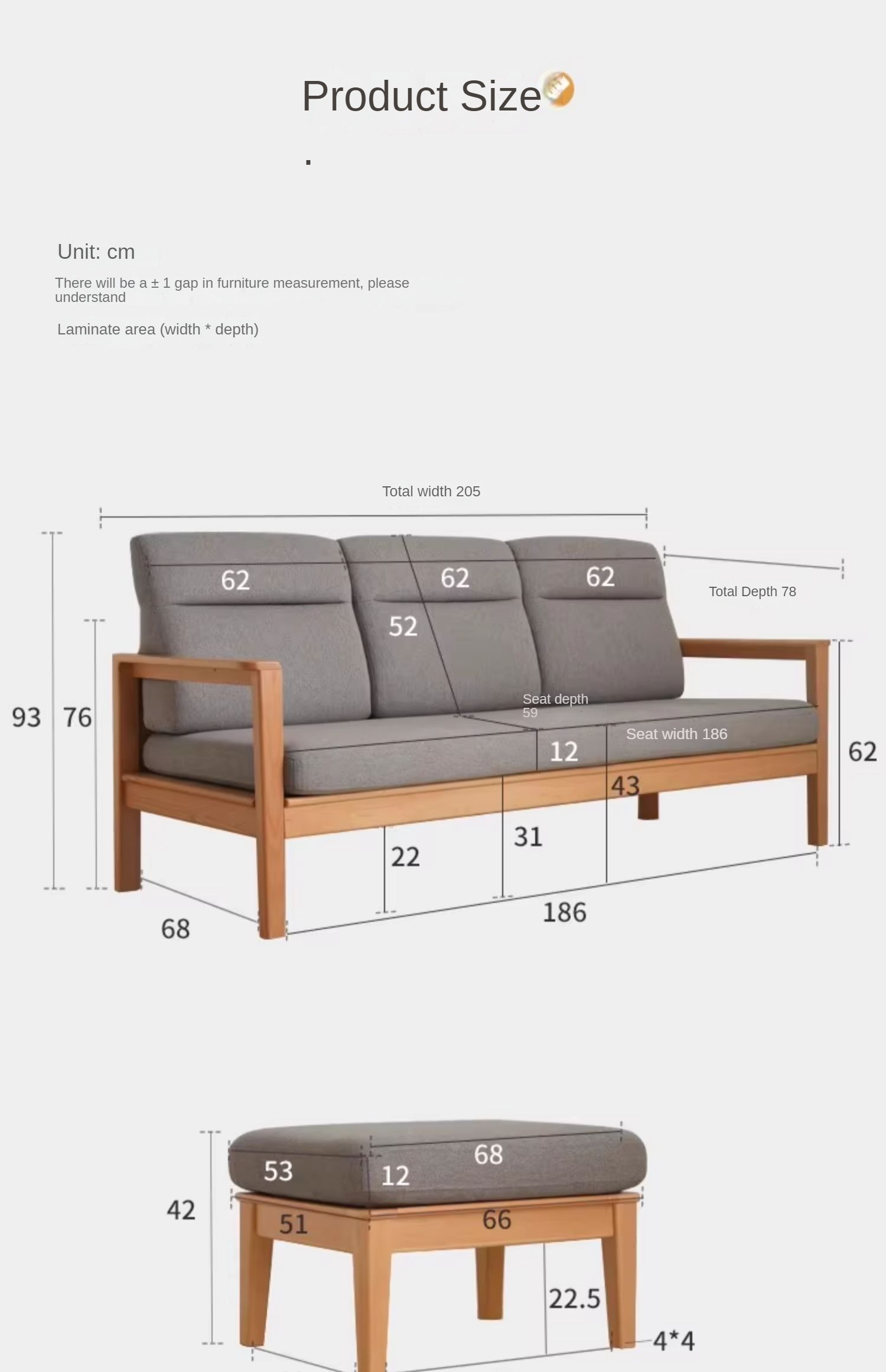 Beech Solid Wood Armchair Modern Minimalist)