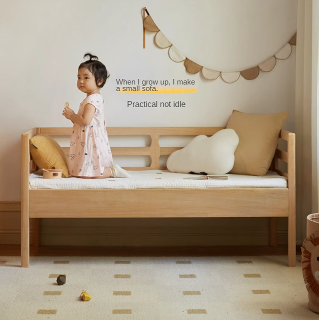 Solid wood children's splicing bed