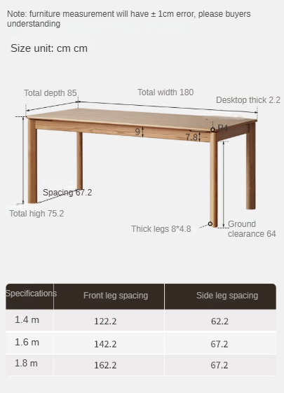 Ash, Oak solid wood long dining table