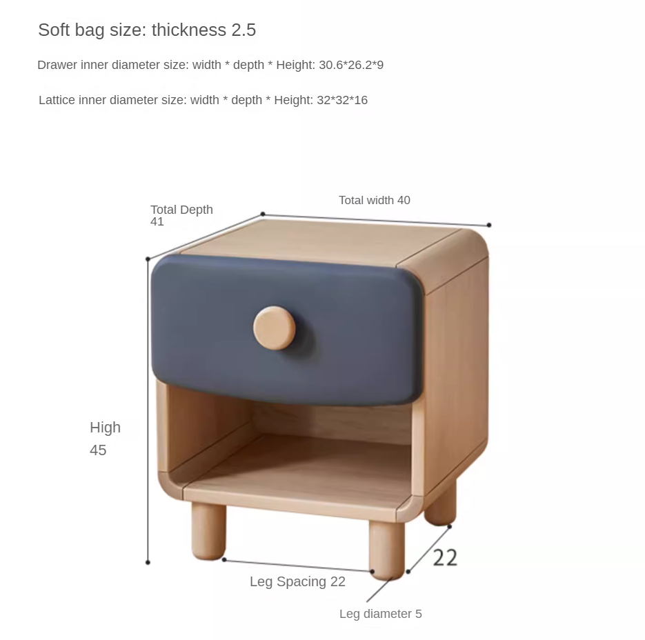 Birch solid wood children's modern nightstand