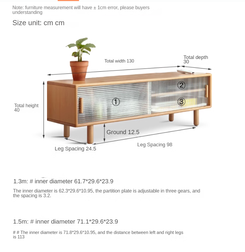 Beech Solid Wood TV Storage Cabinet