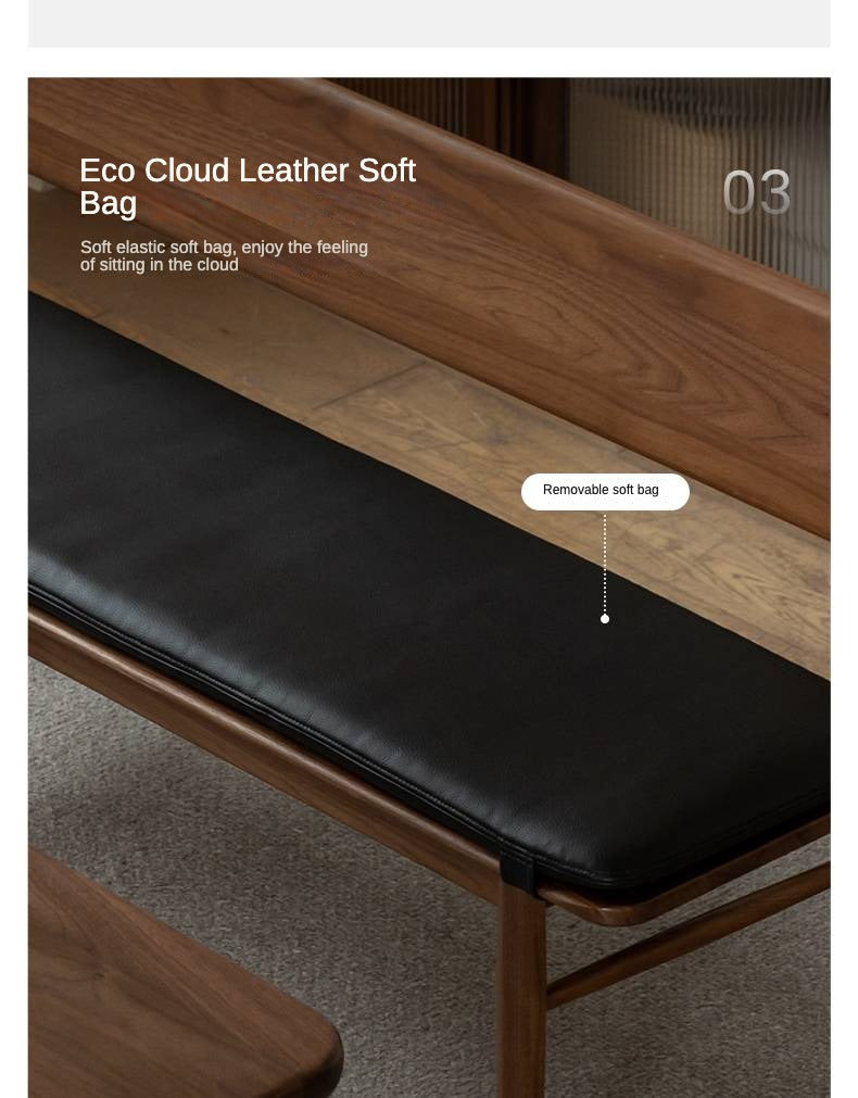 Black Walnut  Solid Wood Long Bench