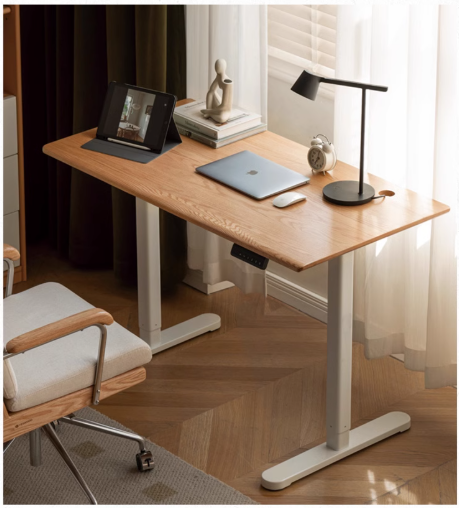 Oak Solid Wood Simple Electric Lift Desk