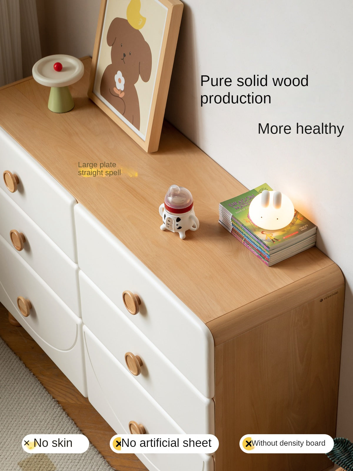 Beech Solid Wood Children's Storage Cabinet