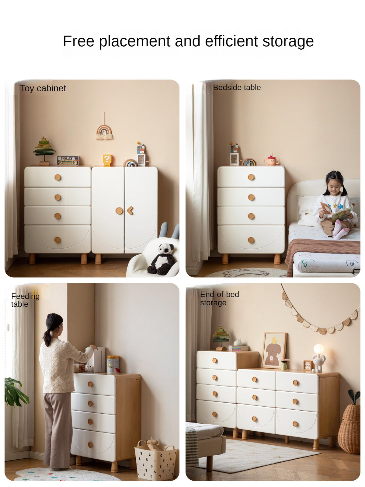 Beech Solid Wood Children's Storage Cabinet