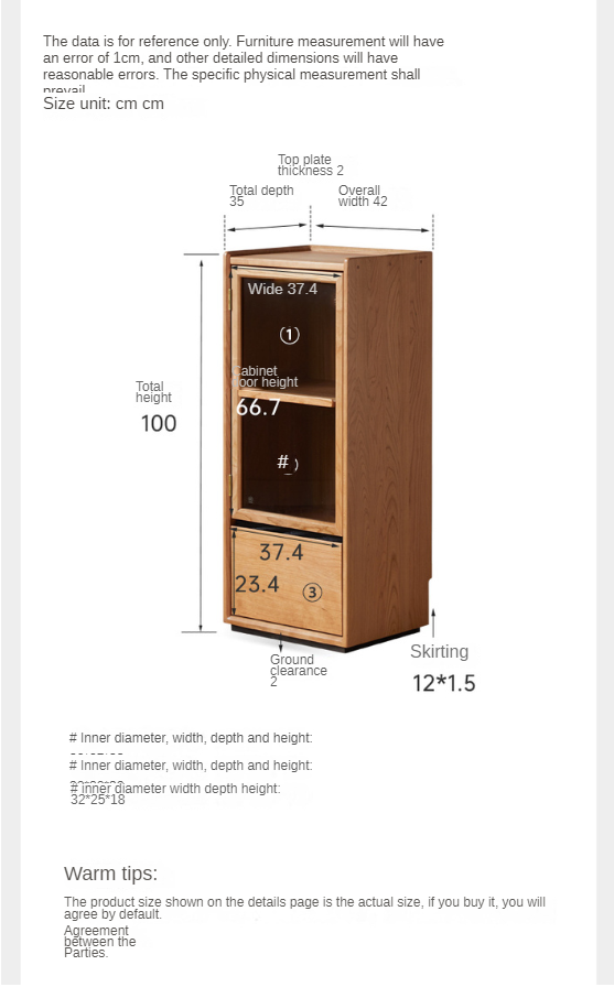 Cherry, Sandalwood, Black Walnut, Oak Solid Wood Display Side Cabinet Modern.