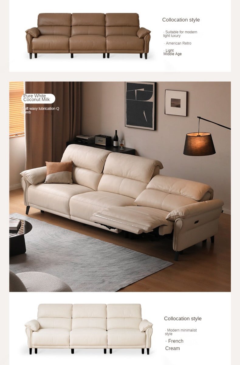 Leather modern simple cowhide down sofa