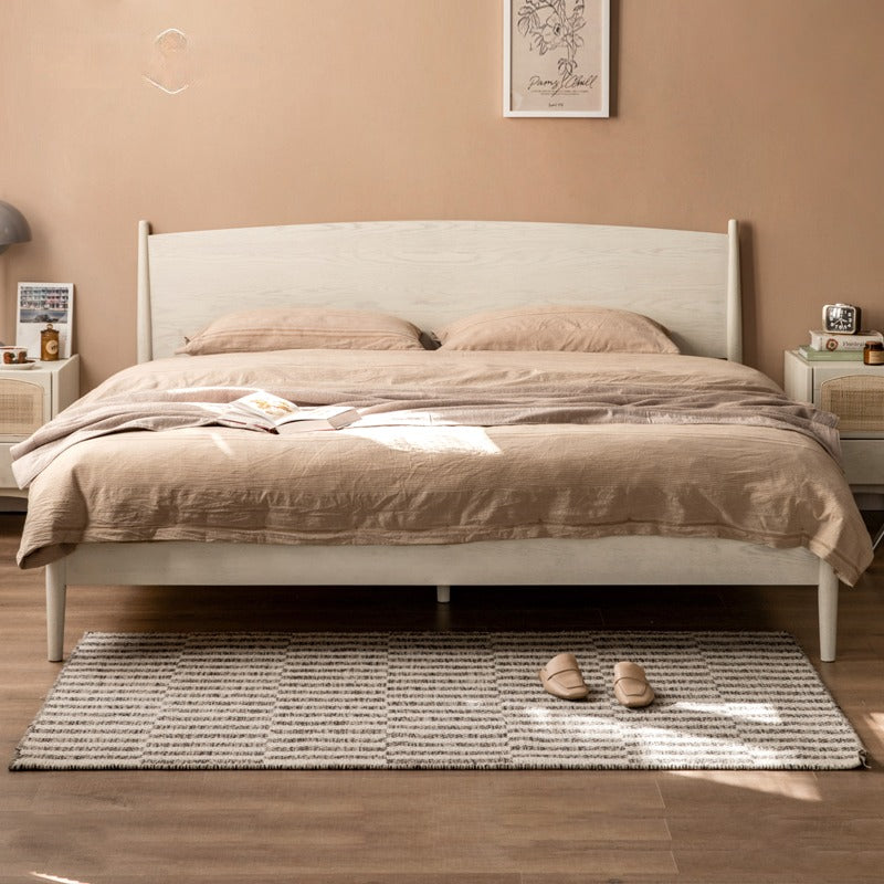 Ach solid wood bed modern French cream style