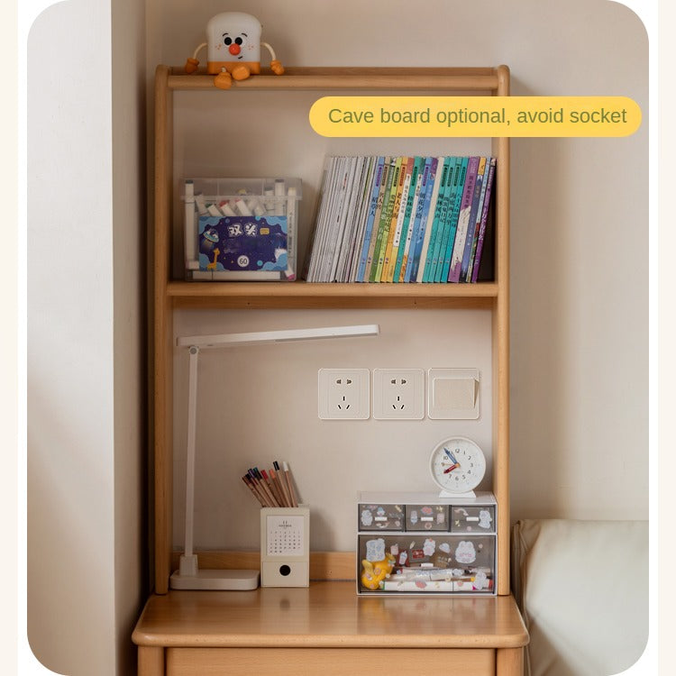 Beech solid wood children's desk bookshelf integrated