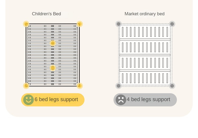 Beech solid wood children's guardrail bed with light