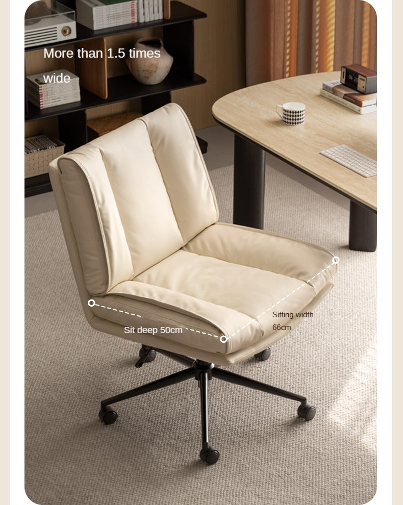 Organic Leather Soft Book Rotating Lift Chair Cream Style