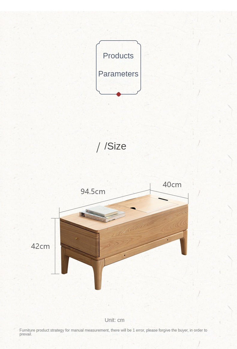 Ash solid wood side modern corner storage side table