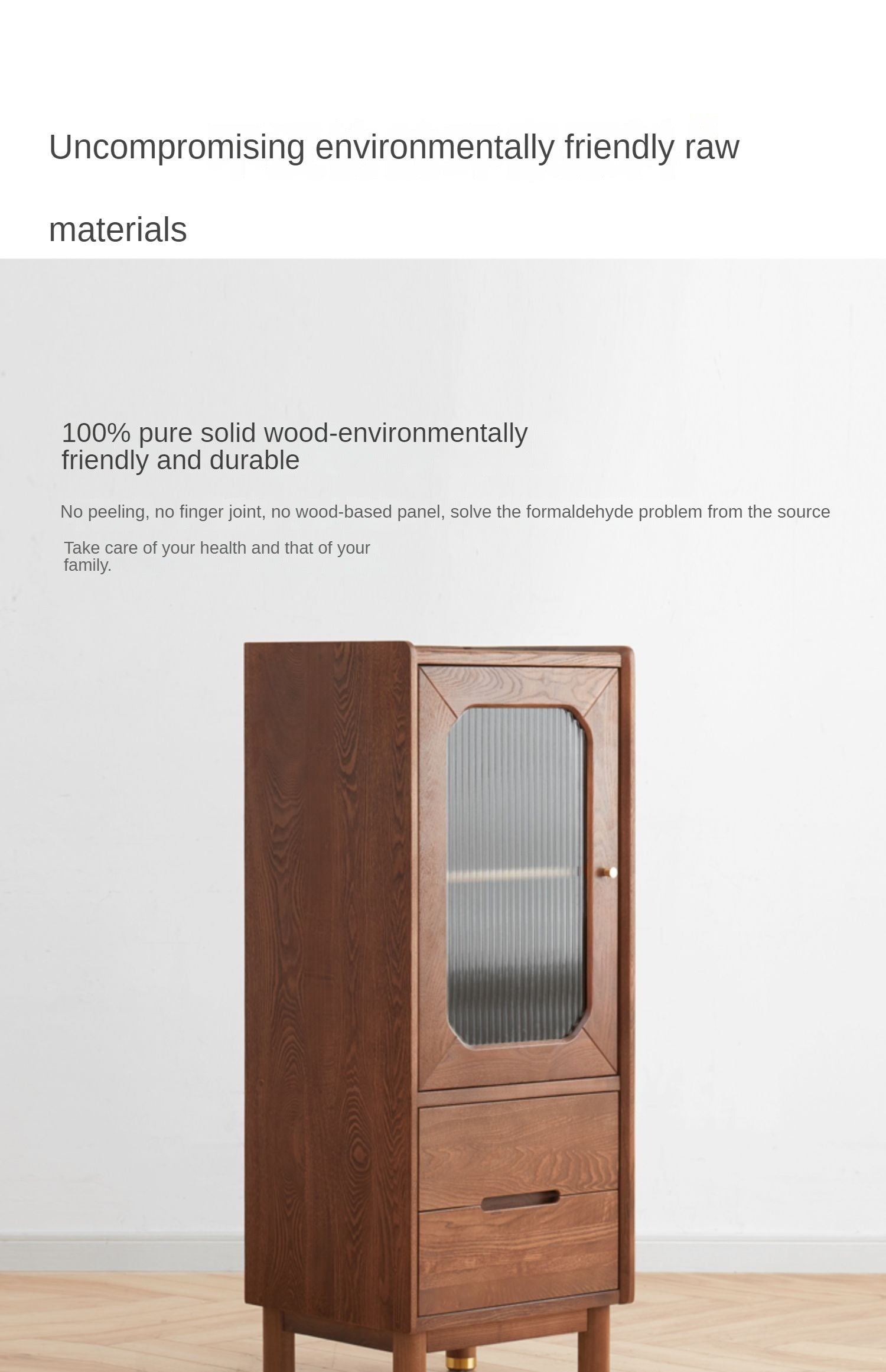 Poplar solid wood side cabinet storage"