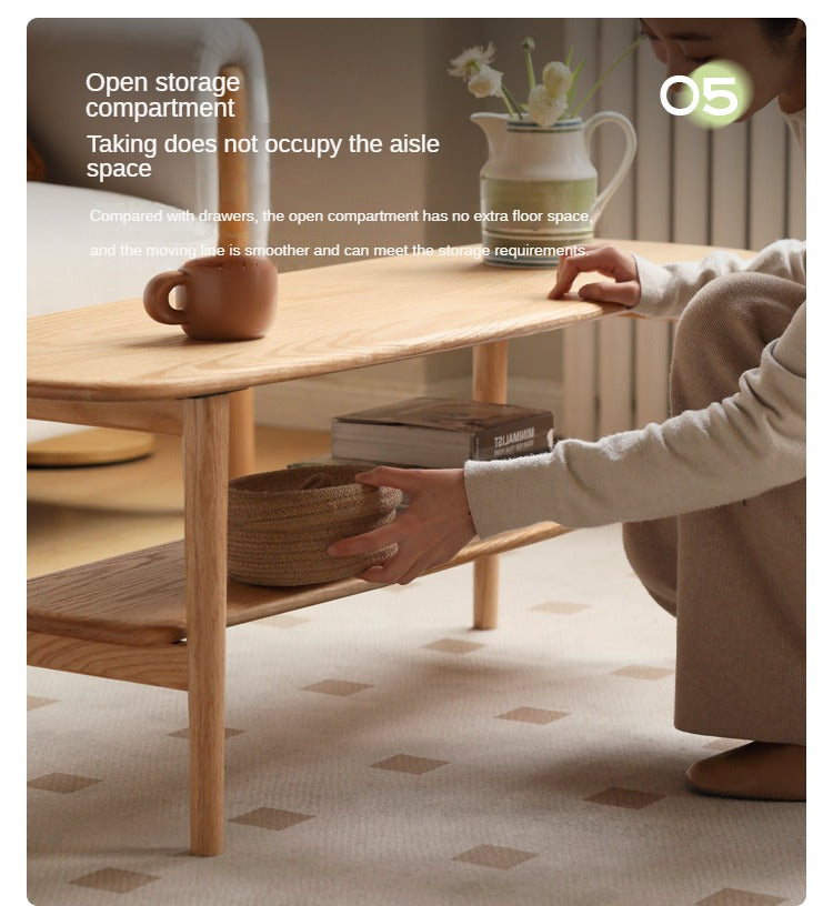Oak Solid Wood Minimalist Ultra Narrow coffee Table