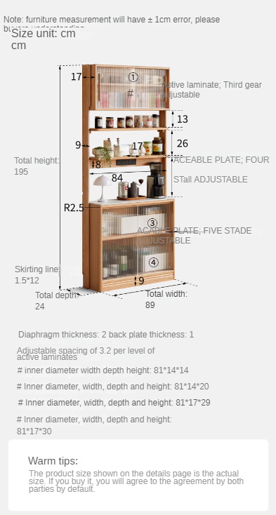 Oak solid wood Rock Board Dining Sideboard