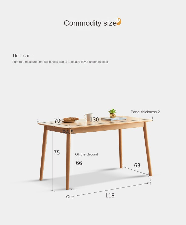 Beech solid wood dining table