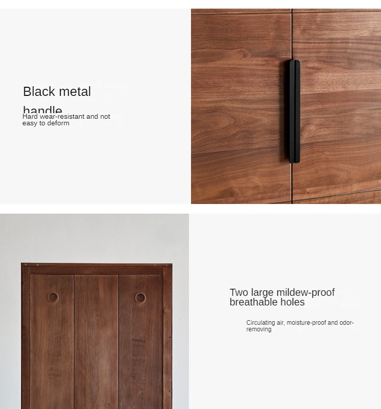Black Walnut Solid Wood Wardrobe Combination