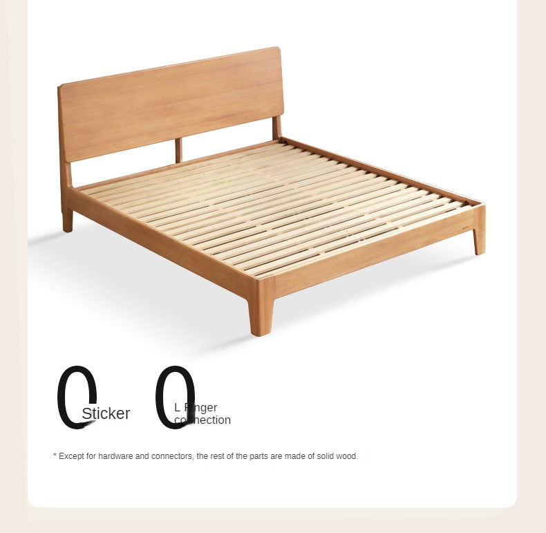 Poplar Solid Wood Modern Large headboard Bed