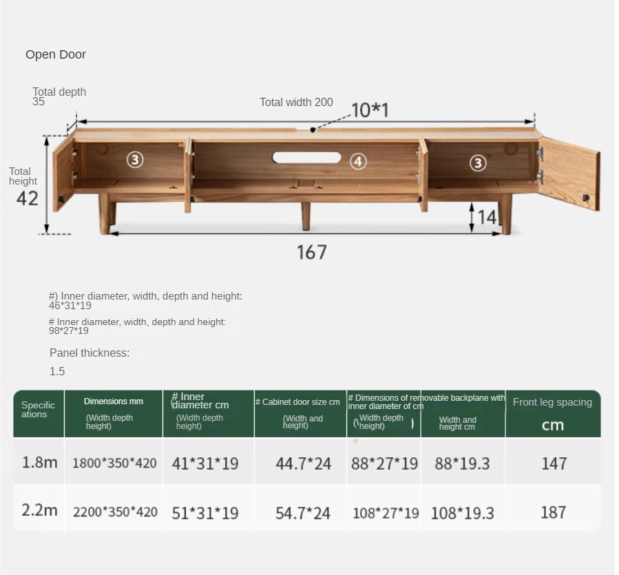 Oak solid wood modern locker integrated TV cabinet