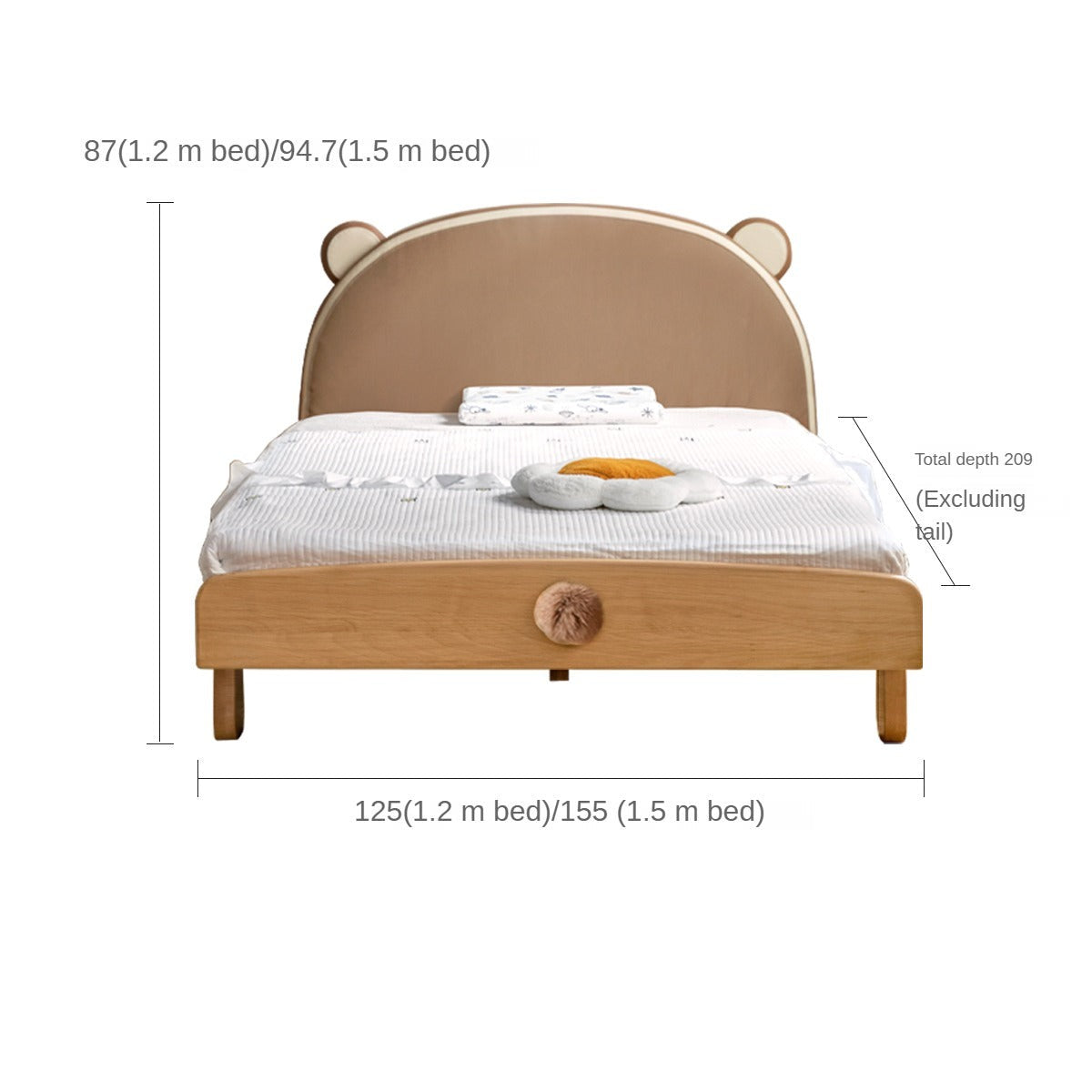 Beech solid wood Bear Box Bed-)