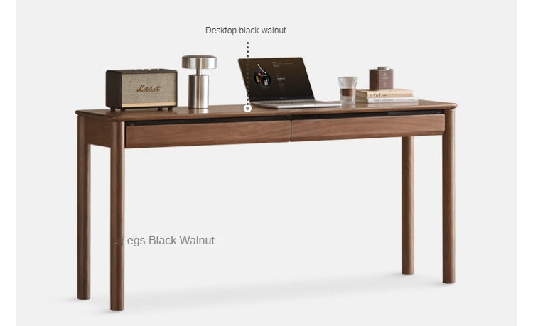 Black walnut solid wood light luxury with drawer desk