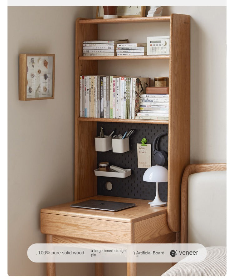Oak solid wood desk bookshelf -