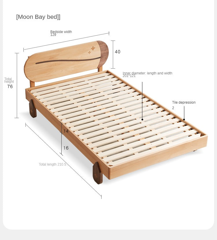 Oak solid wood children's bed")
