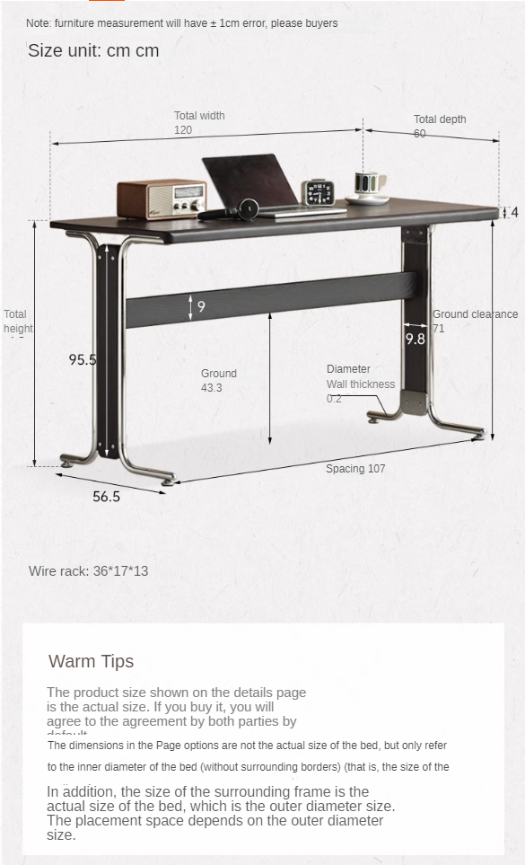 Oak Solid Wood Bauhaus Black Computer Desk