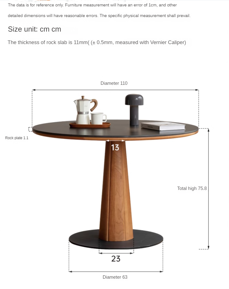 Cherry Solid Wood Rock Table Rock Dining Table