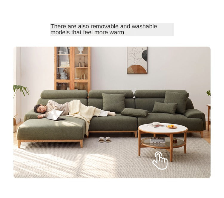 Fabric Combination High Back Sofa