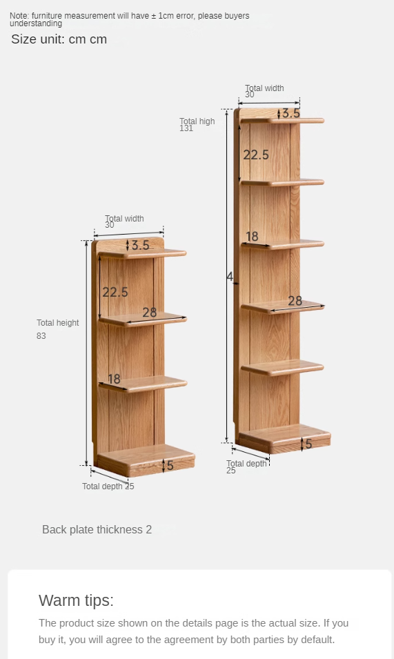 Oak solid wood multi-layer storage rack