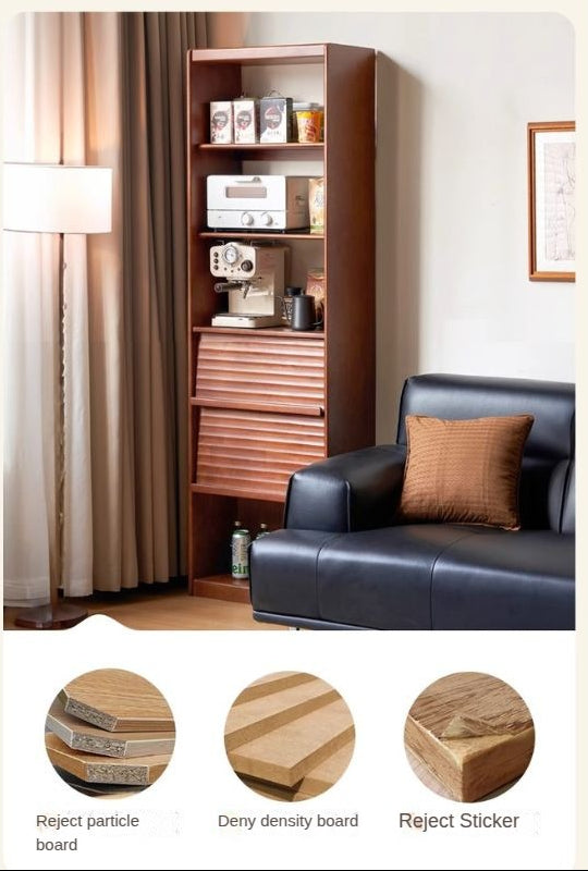 Solid Rubbewood Bookcase Household Storage.