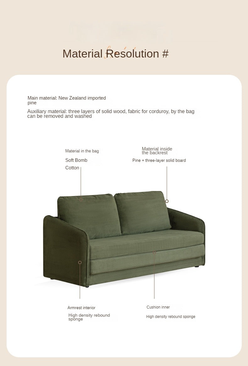 Fabric floor folding dual-purpose sofa