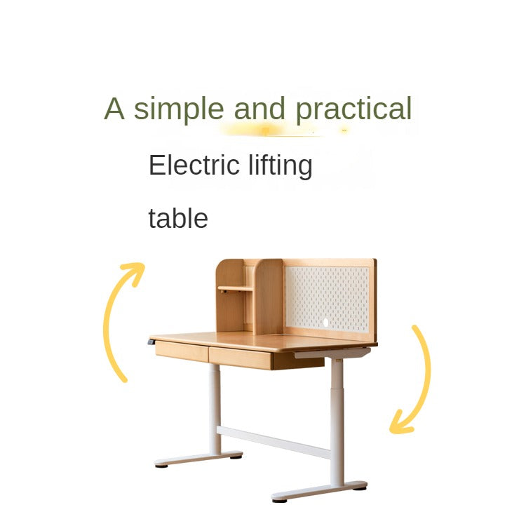 Beech solid wood children's electric lifting study table